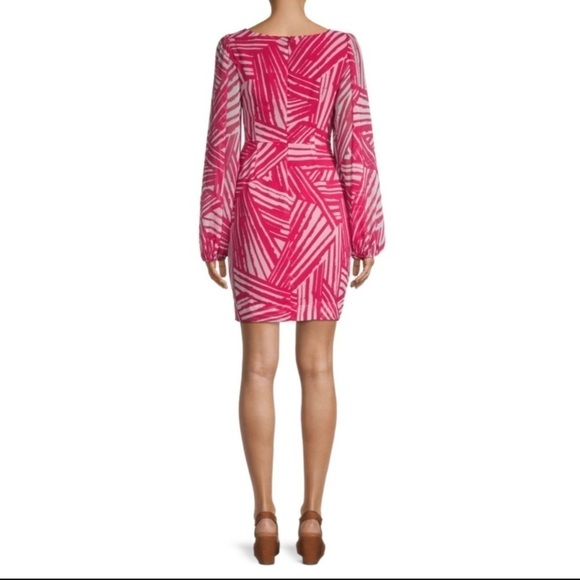 NEW Toccin NY Pink Twist Front Blouson Sleeve Dress - Picture 2 of 7